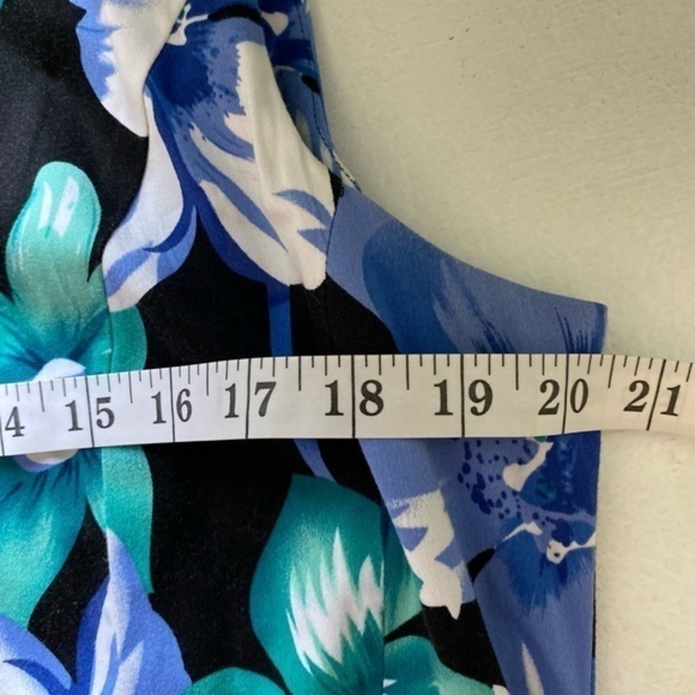 KIM ROGERS Floral shift Dress Black blue green XL - Picture 7 of 8